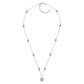 Sterling 10mm Clear Round Filagree Pendant on 18" Regal Short Floating Chain by Bling