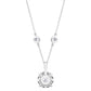 Sterling 10mm Clear Round Filagree Pendant on 18" Regal Short Floating Chain by Bling