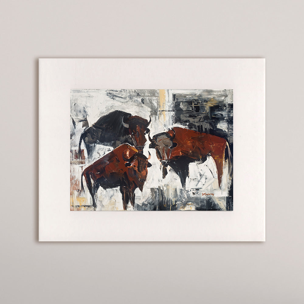 Bison on Parade- Matted Print – Madaras Gallery