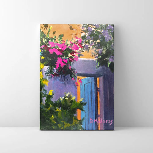 Bougainvillea by the Blue Door- Canvas