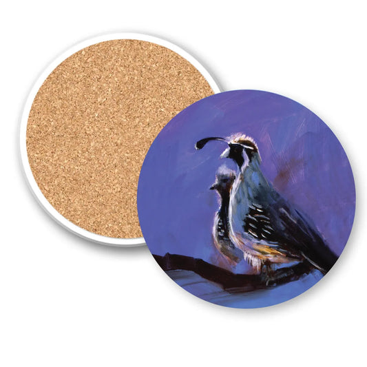 2 Quail  - Ceramic Coaster