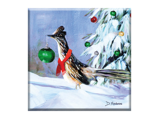 Roadrunner in Snow - Glass Trivet