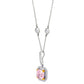 Sterling Fancy Light Pink Asscher Cut Pendant on 18" Regal Short Floating Chain by Bling