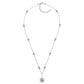 Sterling Fancy Light Pink Asscher Cut Pendant on 18" Regal Short Floating Chain by Bling