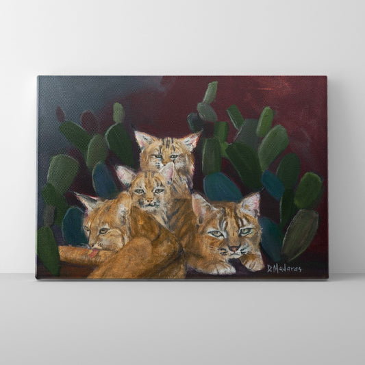 Wildcats in the Cactus Lair- Canvas