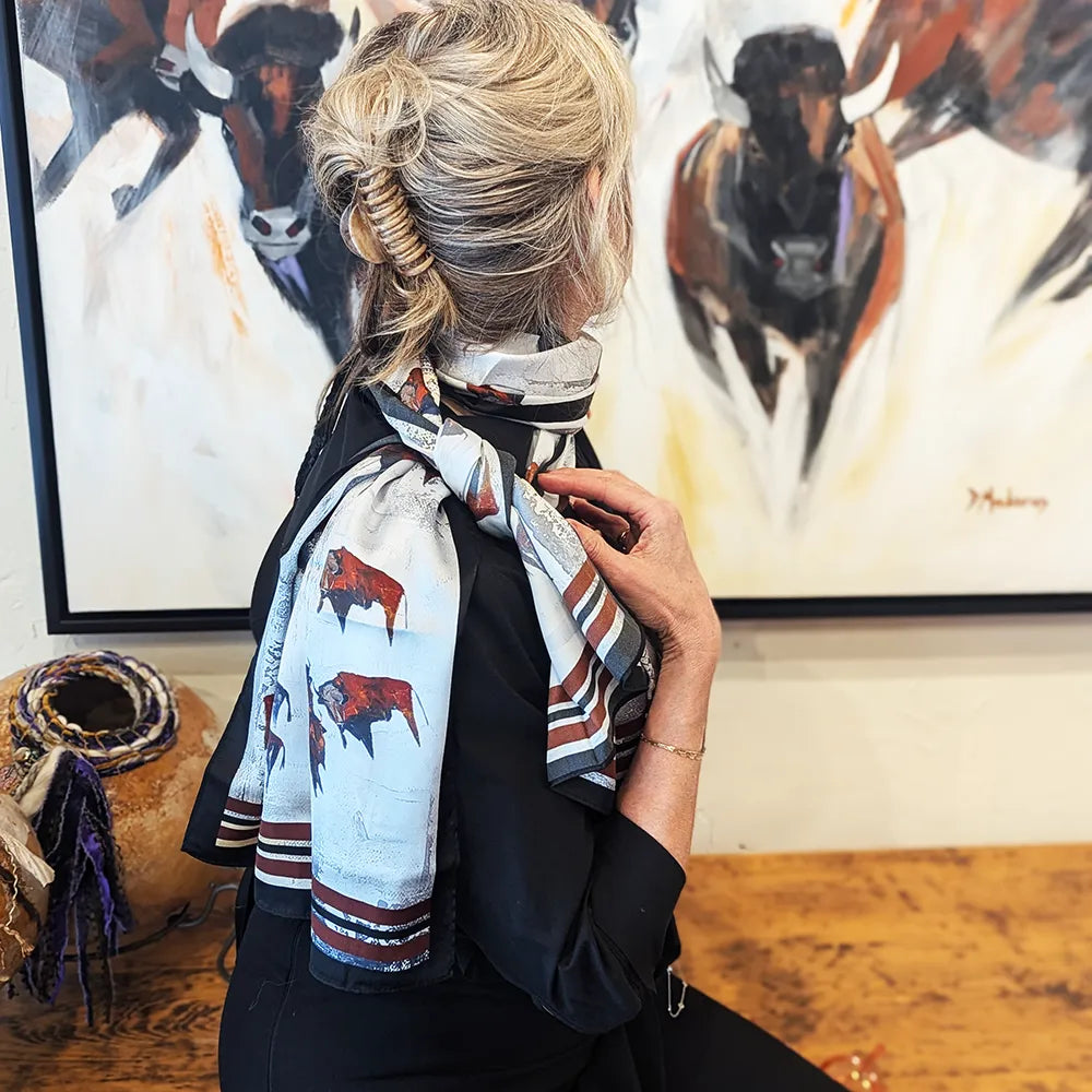 Bison Silk Scarf/Purse Bundle