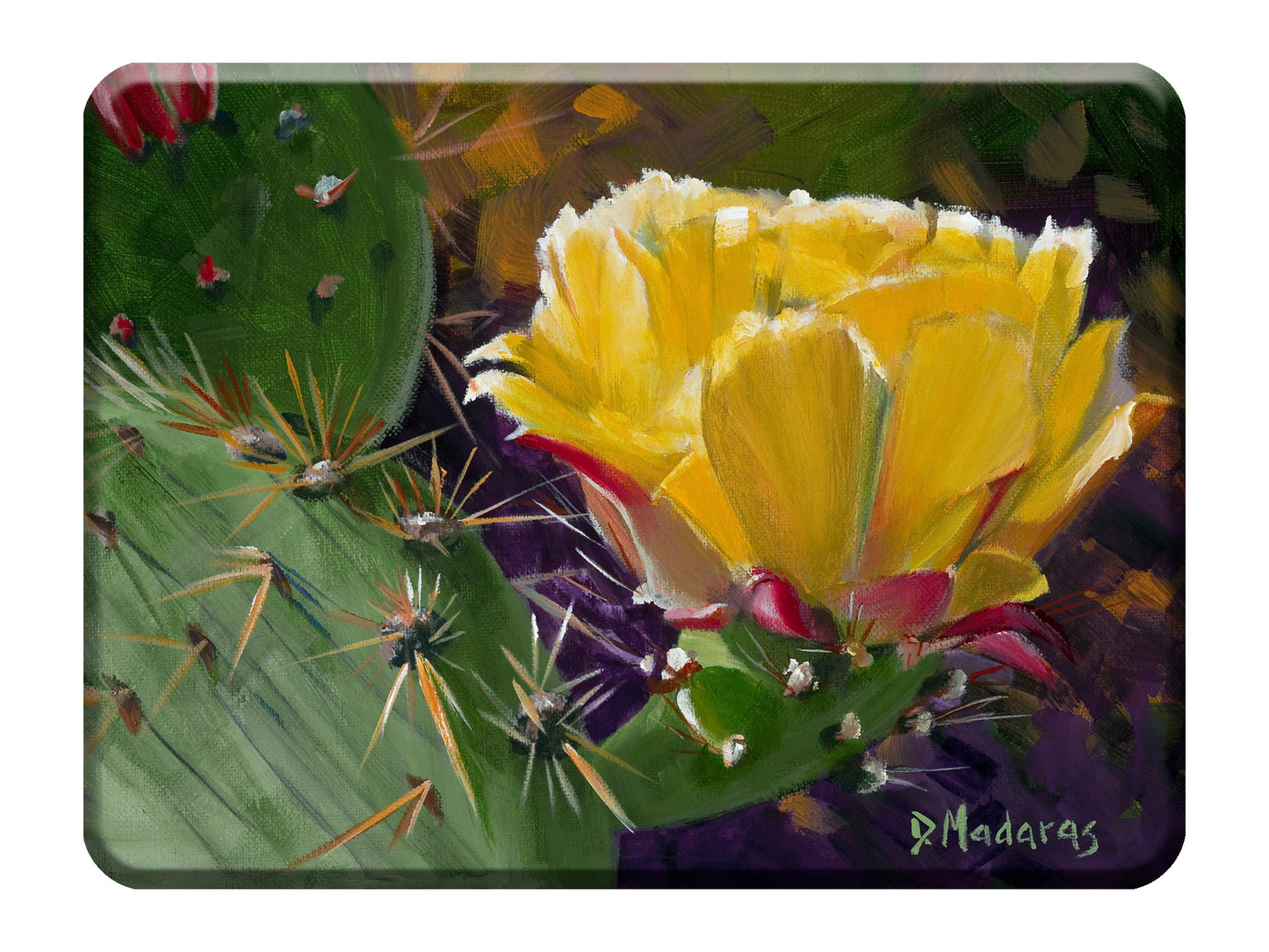 Prickly Pear Bloom - Glass Cutting Board