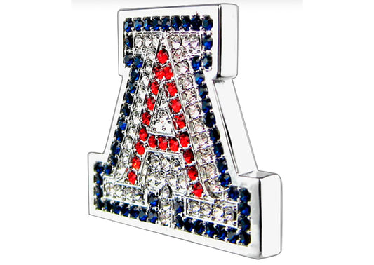 Silver Small "A" Couture Swarovski Crystal Pin by Bling