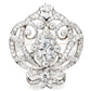 Silver Ornate Regal Brooch with Clear Center Stone by Bling